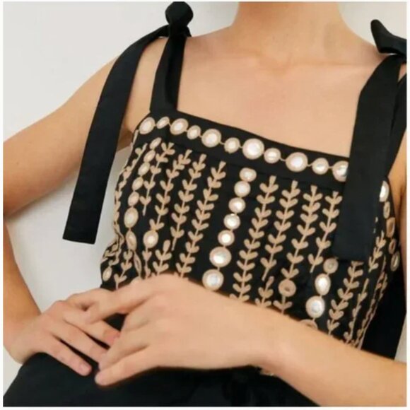 ⭐️ Natasha Mirrored Wide Leg Boho Peasant Art Farm Hipster Hippie Chic Jumpsuit - Picture 3 of 5